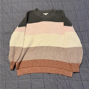 American Eagle Colorblock Striped Sweater